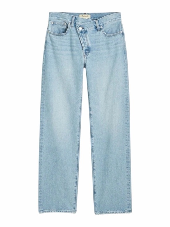 Madewell Denim - Madewell Light Blue Denim Jeans Low Slung Straight Jean Crossover Waist